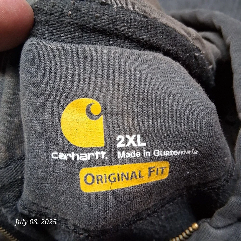 * Carhartt 100614‎ Rain Defender Sweatshirt Size 2XL Black Full Zip Heavyweight